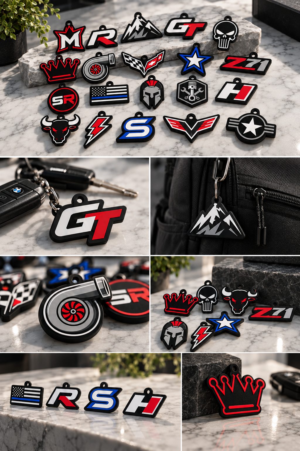 Assorted customer keychains
